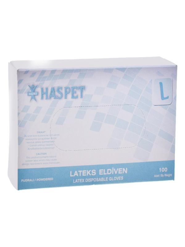 HAS-PET LATEKS MUAYENE ELDİVENİ PUDRALI L BEYAZ