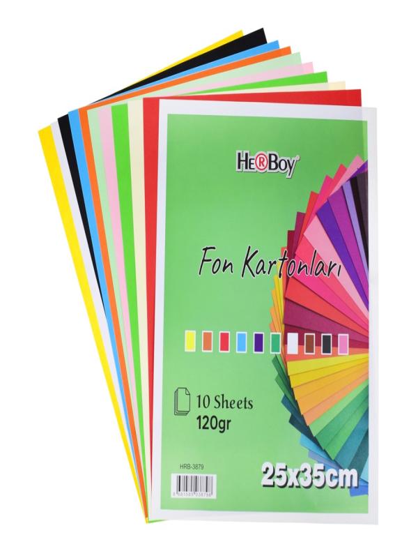 HERBOY FON KARTONU 25*35 KARIŞIK 10LU POŞET HRB-3879