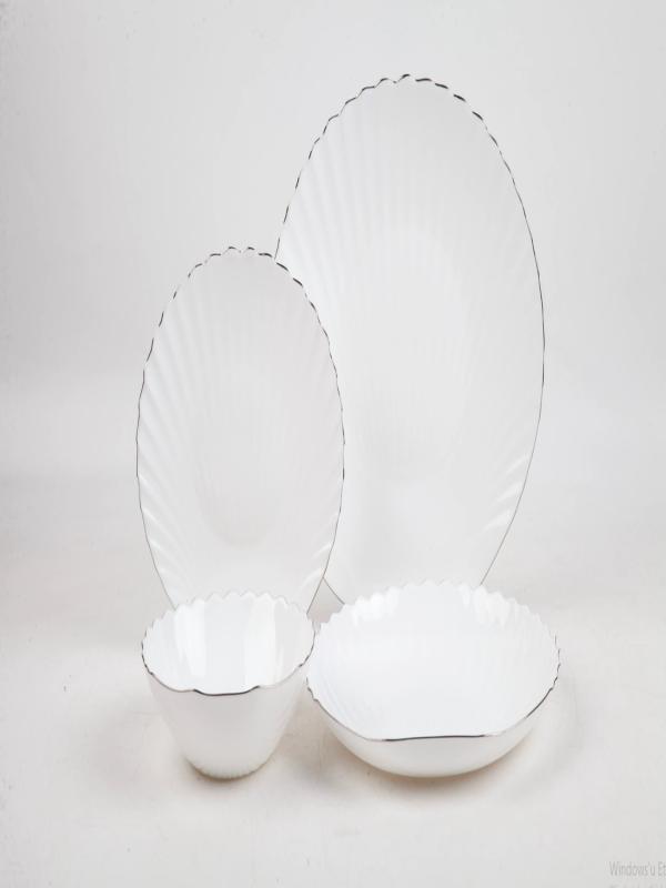 HİLLAND OPAL İSTİRİDYE PLATİN 24 PRÇ YEMEK TAKIMI