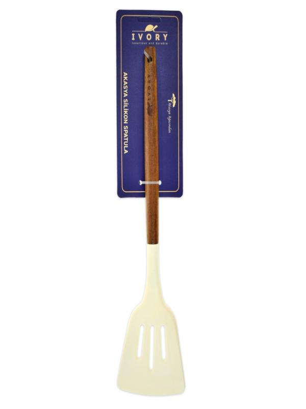 IVORY AHŞAP SAPLI SİLİKON SPATULA IVO-AKS126