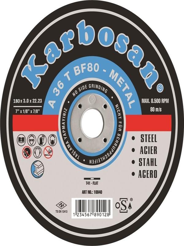 KARBOSAN METAL KESİCİ TAŞ 180*3.0*22.23 ART NO:910040