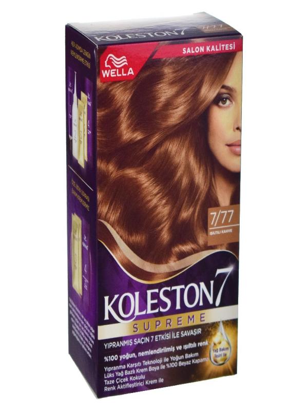 KOLESTON SAÇ BOYA SET 7/77 IŞILTI KAHVESİ