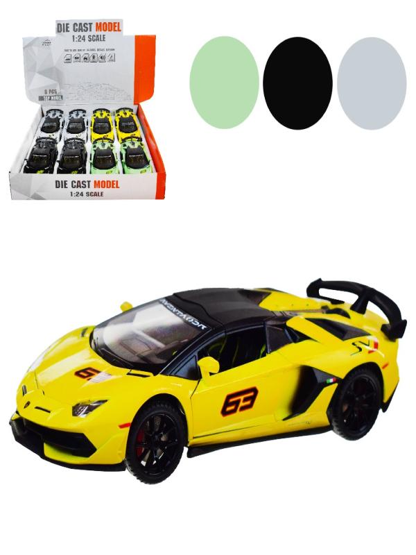 KZL METAL ÇEK BIRAK 1:24 SESLİ IŞIKLI LAMBORGHINI LPSVJ63 DC24302