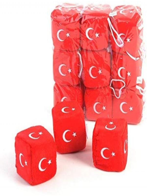 KZL-2312100 PELUŞ TÜRK BAYRAKLI ZAR 6 CM