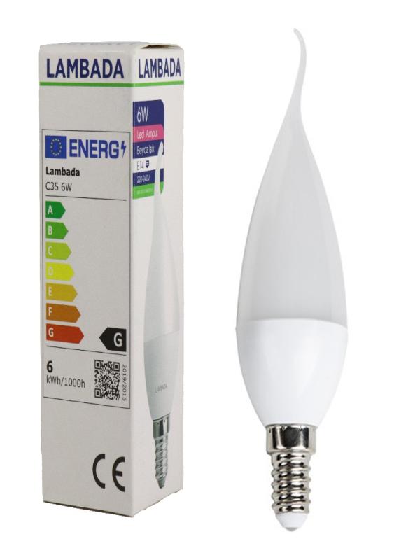 LAMBADA 6W LED AMPUL BUZLU KIVRIK BEYAZ E14 050 03 16