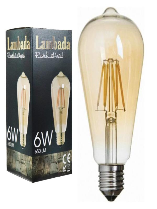 LAMBADA 6W RUSTİK AMPUL GOLD ST64 E27 050 03 25