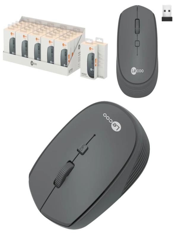 LECOO KABLOSUZ MOUSE GRİ WS202