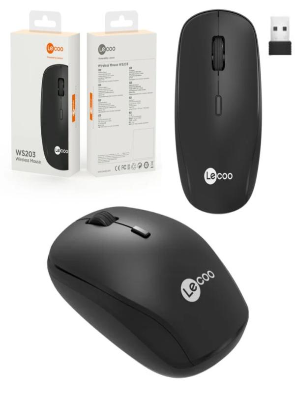 LECOO KABLOSUZ OPTİK MOUSE 2400 DPİ SİYAH WS203