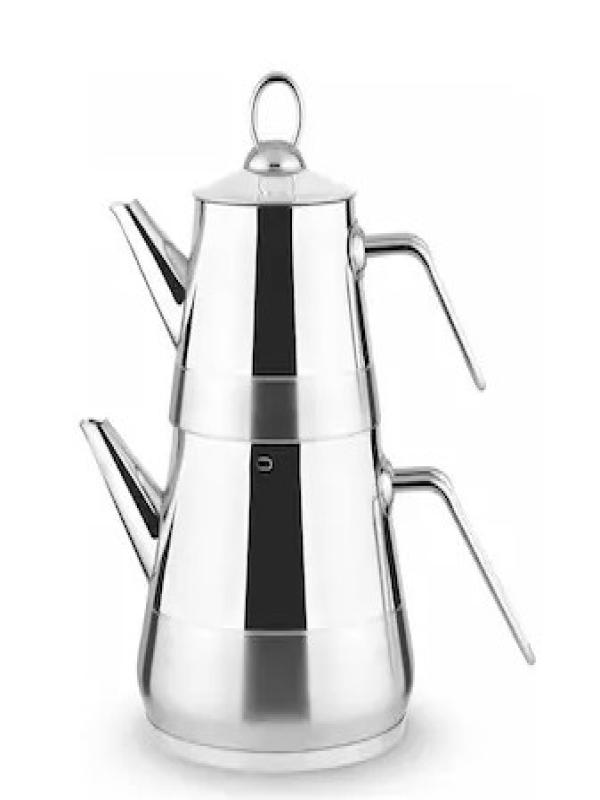 LİNES PİRAMİT AİLE BOY METAL KULP ÇAYDANLIK L-3059