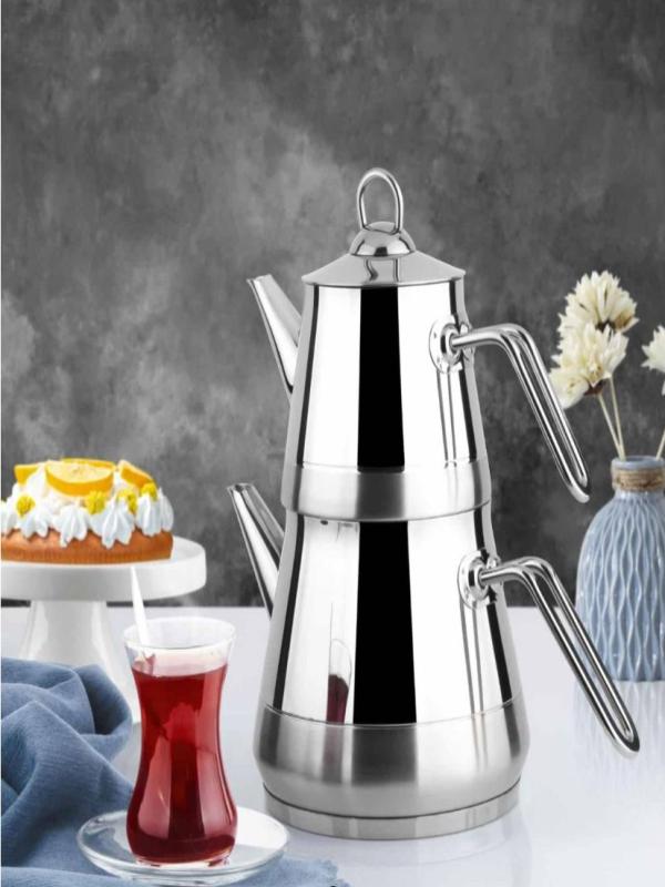 LİNES PİRAMİT MEGA BOY METAL KULP ÇELİK ÇAYDANLIK  L-3070