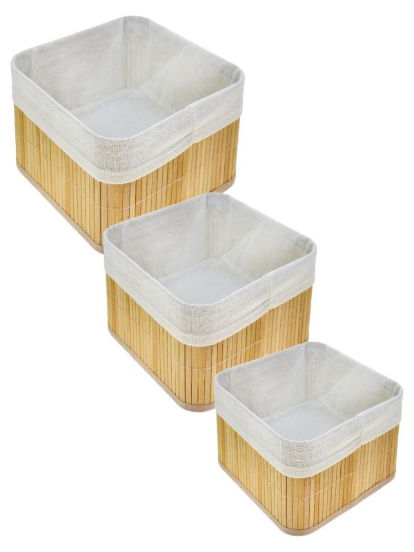 LUCA MİA BAGGY BAMBOO KARE SEPET 3 LÜ LM-6012