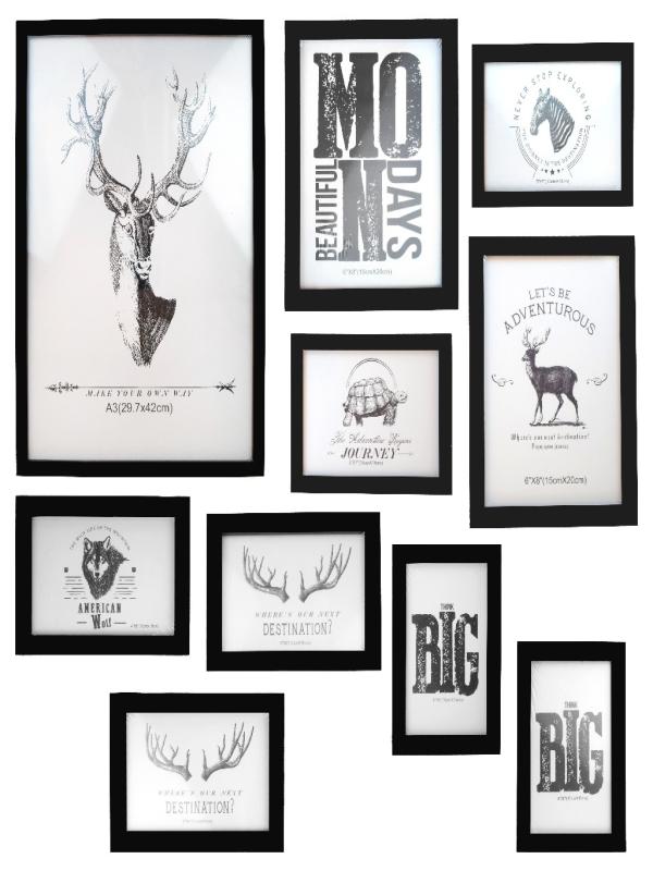 LUCA MİA RESİM ÇERÇEVE SET 10 PRÇ SİYAH LM-5033