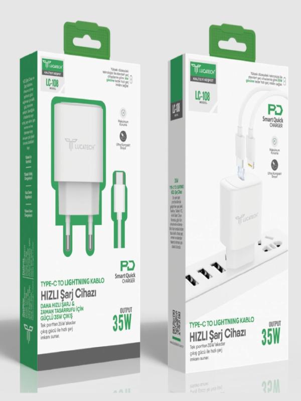 LUCATECH TYPE-C TO LİGHTNING HIZLI ŞARJ CİHAZI 35 W LC-108