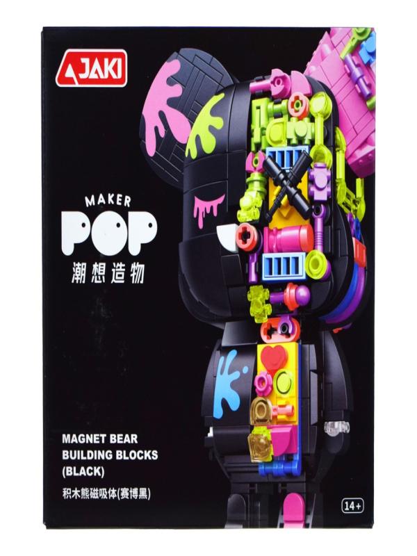 MAKER POP MIKNATISLI AYI SİYAH BLOK OYUNCAK JK6250-1
