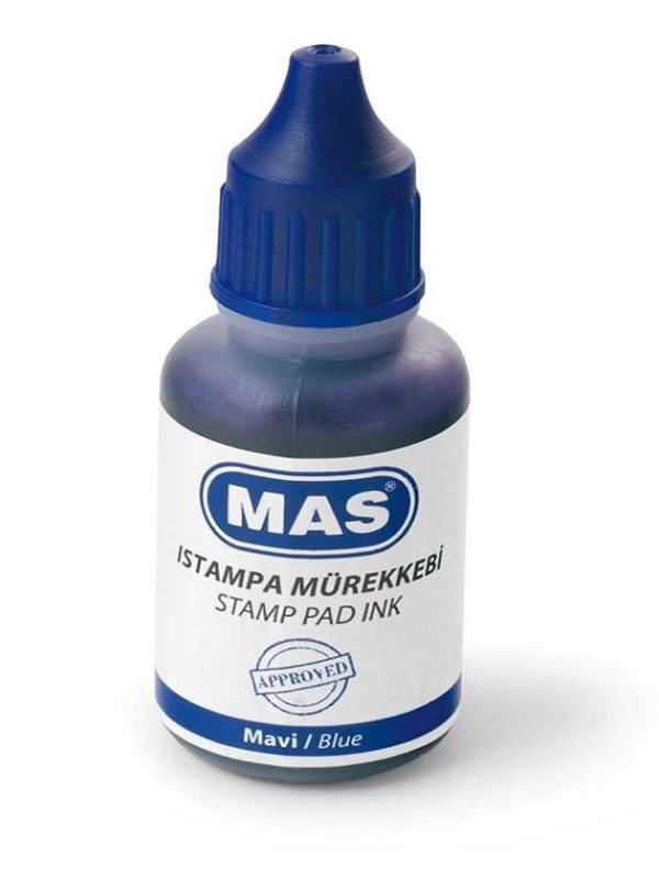 MAS ISTAMPA MÜREKKEBİ 20ML MAVİ 0463