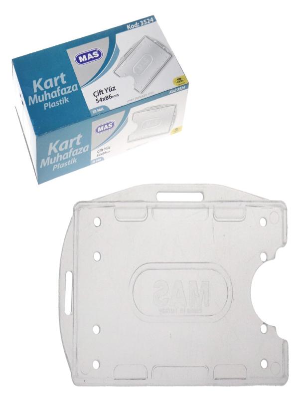 MAS PLASTİK KART MUHAFAZA ÇİFT YÜZ 54*86 ŞEFFAF 3524
