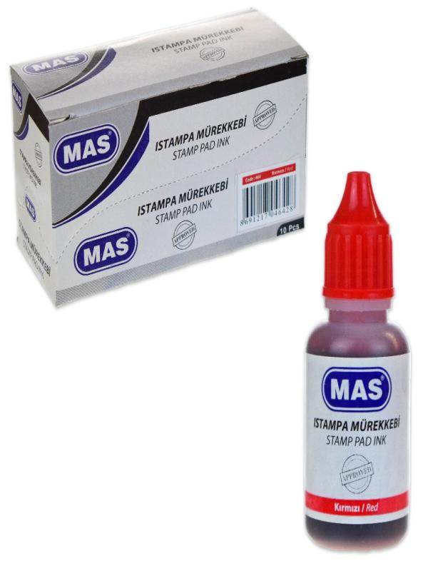 MAS ISTAMPA MÜREKKEBİ 20ML KIRMIZI 0464