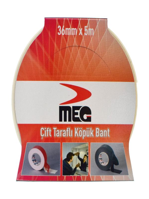 MEG ÇİFT TARAFLI KÖPÜK BANT KUTULU 36MM*5MT