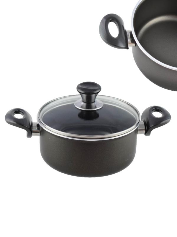 MEHTAP TENCERE ÇİFT TARAF TEFLON ONYX 18 CM