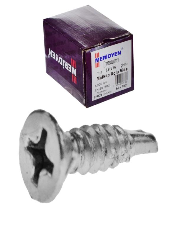 MERİDYEN 3,9*16 YHB MATKAP UÇLU VİDA PK:1000