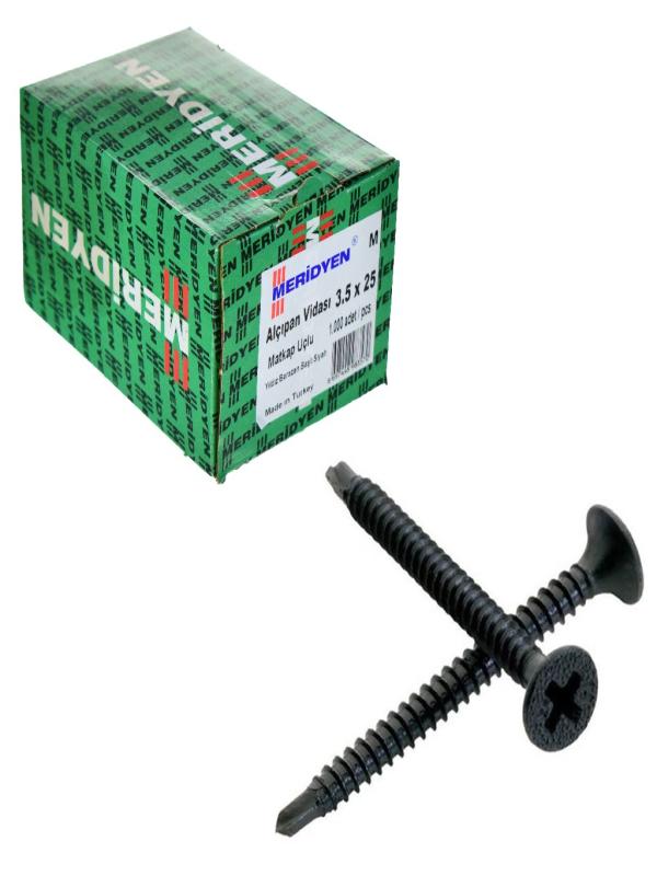 MERİDYEN 3.5*25 ALÇIPAN VİDASI MATKAP UÇLU PK:1000