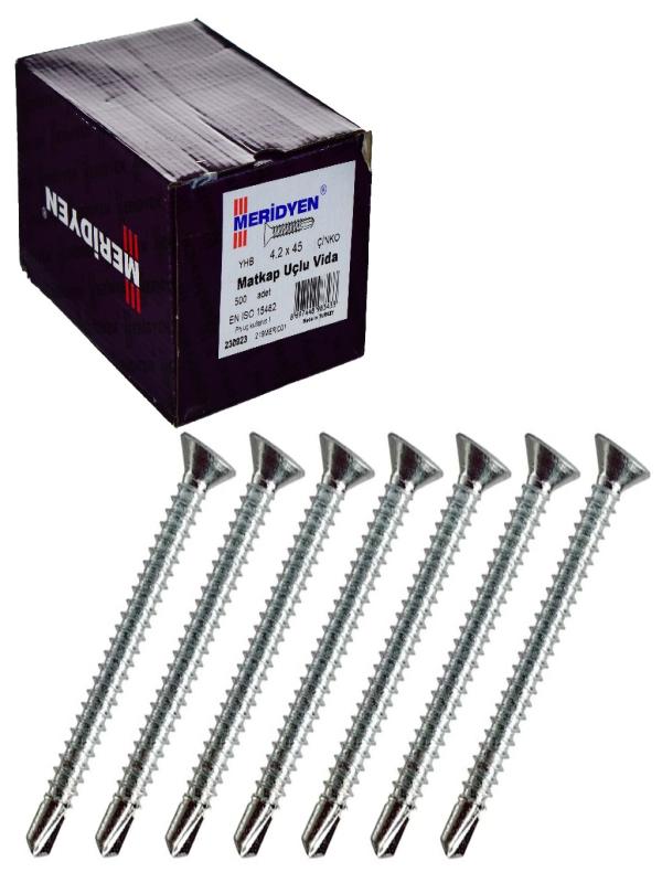MERİDYEN 4,2*45 MATKAP UÇLU VİDA ÇİNKO PK:500