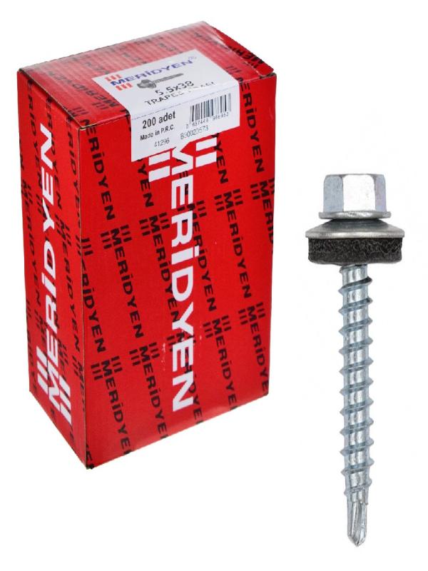 MERİDYEN 5.5*38 TRAPEZ ÇATI VİDASI PK:200