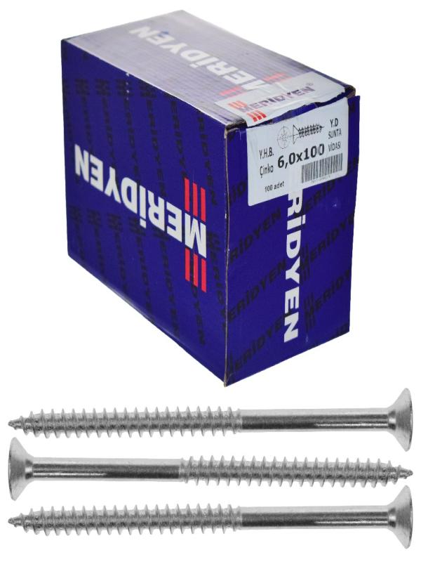 MERİDYEN 6.0*100 SUNTA VİDASI ÇİNKO PK:100