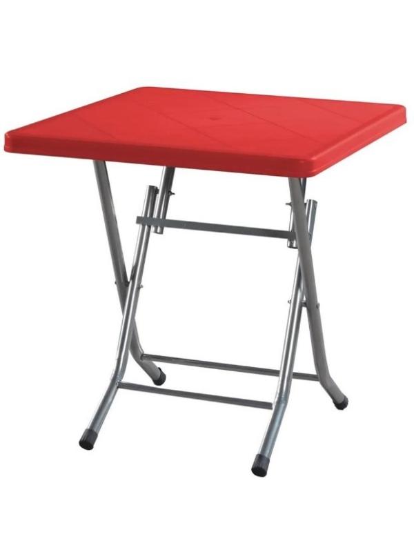 MEVSİM METAL AYAKLI PLASTİK MASA 80*80 KIRMIZI