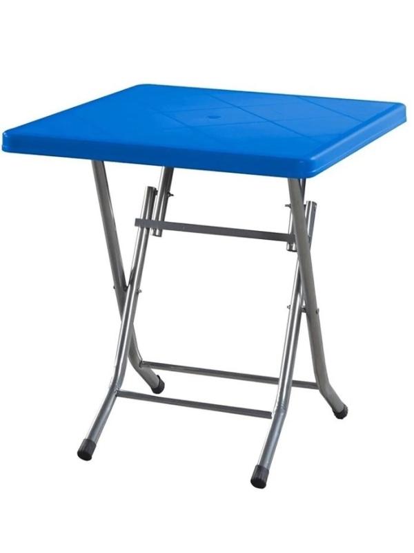 MEVSİM METAL AYAKLI PLASTİK MASA 80*80 MAVİ
