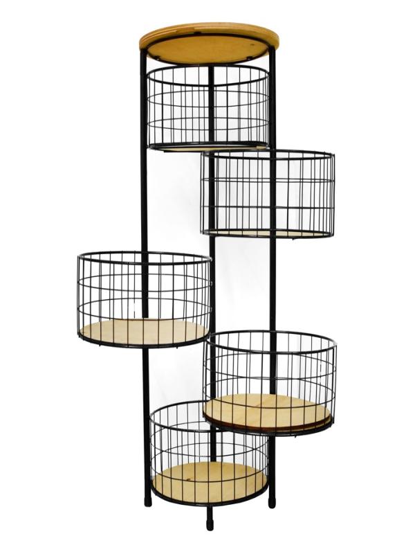 MOKKA 5 KATLI YUVARLAK METAL SEBZELİK