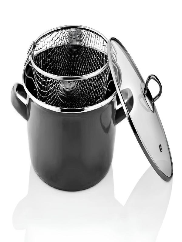 MOLİNO KIZARTMA TENCERESİ KOYU GRİ 22 CM