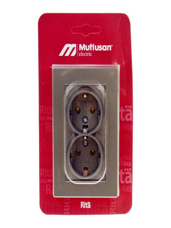 MUTLUSAN RİTA İKİLİ TOPRAKLI PRİZ ANTRASİT