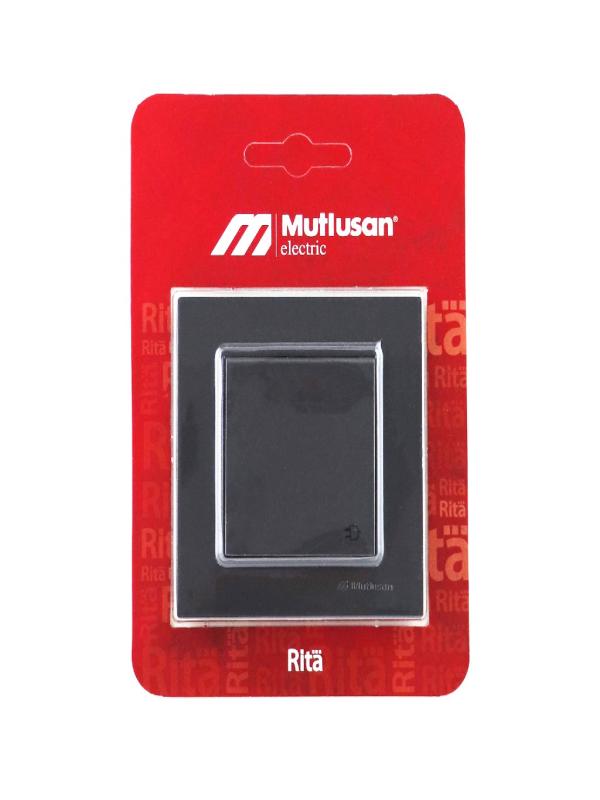 MUTLUSAN RİTA KAPAKLI TOPRAKLI PRİZ FÜME