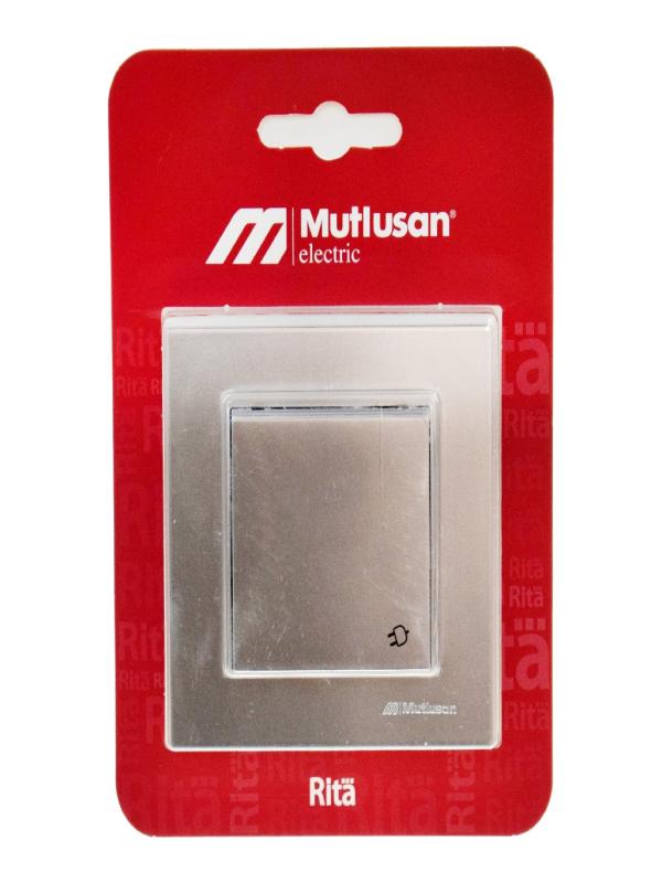 MUTLUSAN RİTA KAPAKLI TOPRAKLI PRİZ GRİ