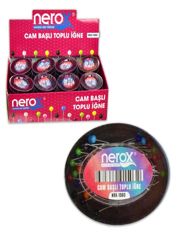 NEROX EŞARP İĞNESİ CAM BAŞLI RENKLİ CR-1503