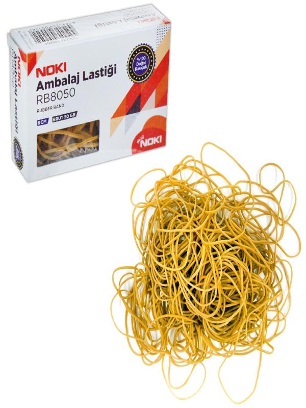 NOKİ AMBALAJ LASTİK %100 KAUÇUK 8CM.50GR  KUTU RB8050