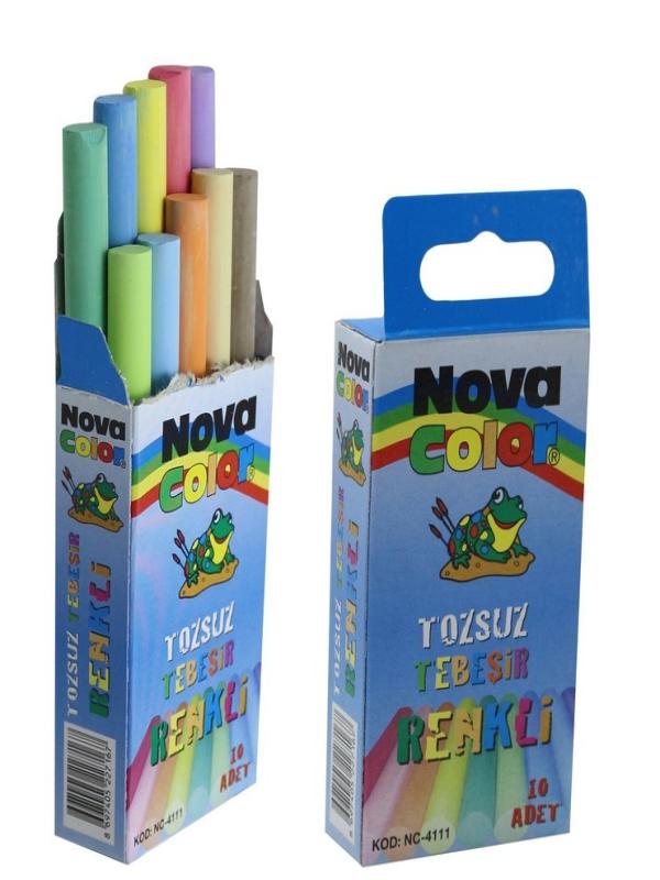NOVACOLOR TOZSUZ RENKLİ TEBEŞİR 10 LU NC-4111