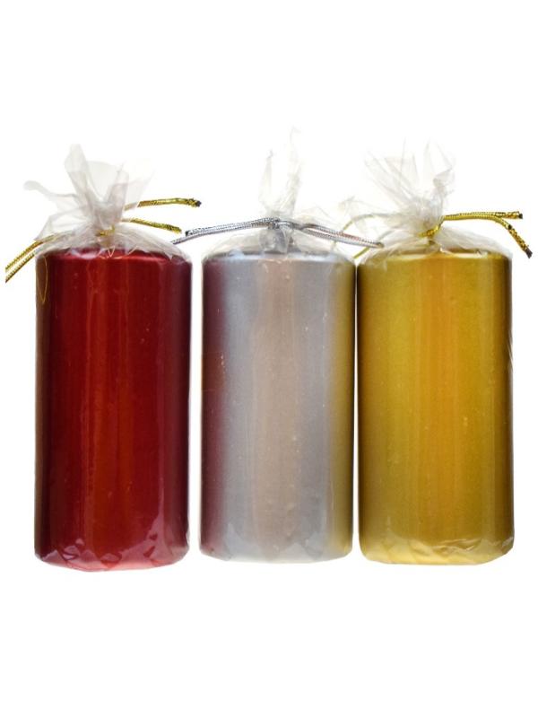 NUR TAKOZ MUM SİLİNDİR YALDIZLI 6,5*9,5 CM X-522