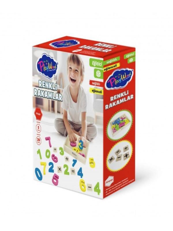 ONY-401 KUTUDA 26 PARÇA AHŞAP KASALI RENKLİ RAKAMLAR