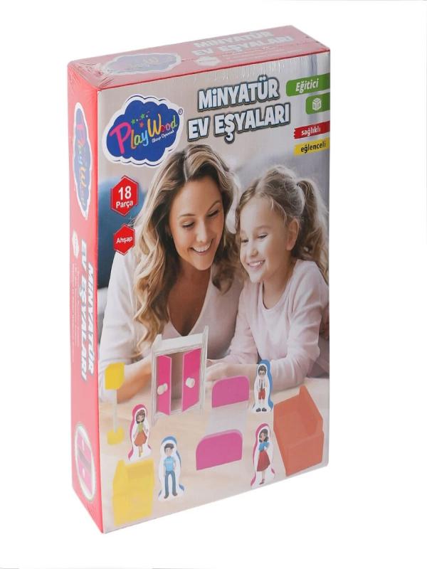 ONY-407 KUTUDA AHŞAP MİNYATÜR EV EŞYALARI SETİ