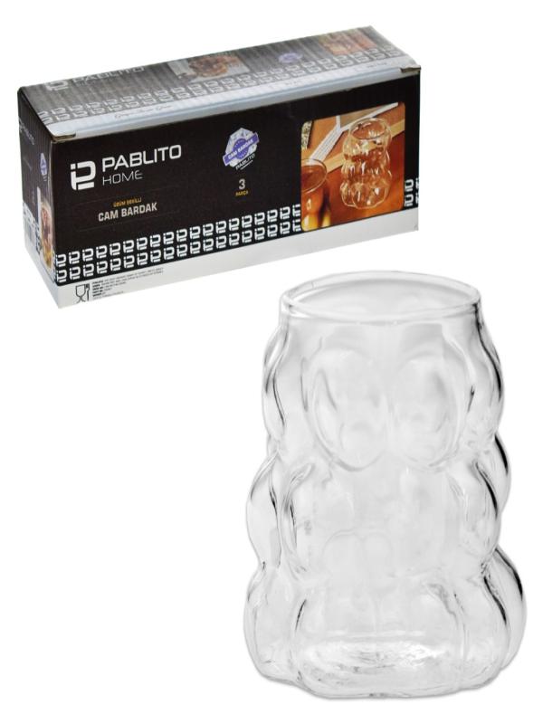 PABLİTO HOME ÜZÜM CAM BARDAK 3 LÜ 90 ML PBT-152