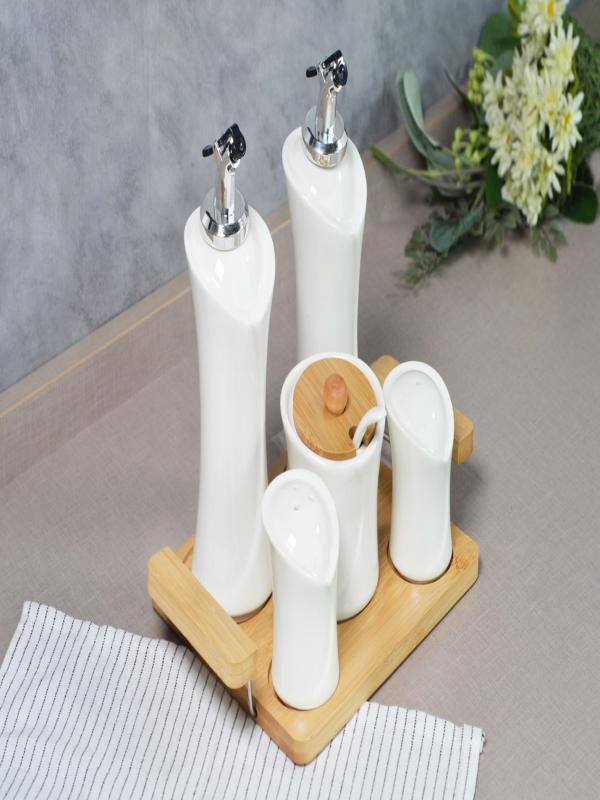 PAÇİ NORA 5 Lİ BAMBU STANDLI MUTFAK SETİ 102041