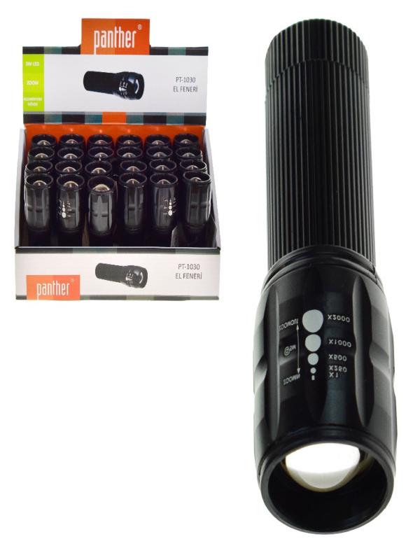 PANTHER 3AAA PİLLİ FENER PT-1030