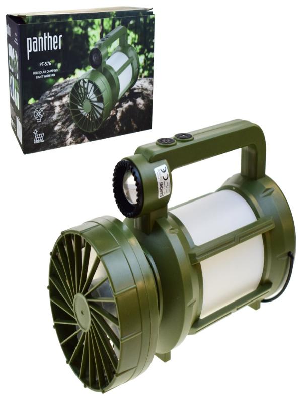PANTHER ŞARJLI SOLAR FANLI KAMP LAMBASI PT-576