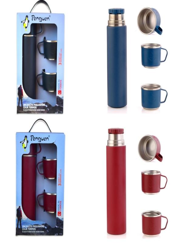 PENGUEN 3 BARDAKLI TERMOS 500 ML 1050G