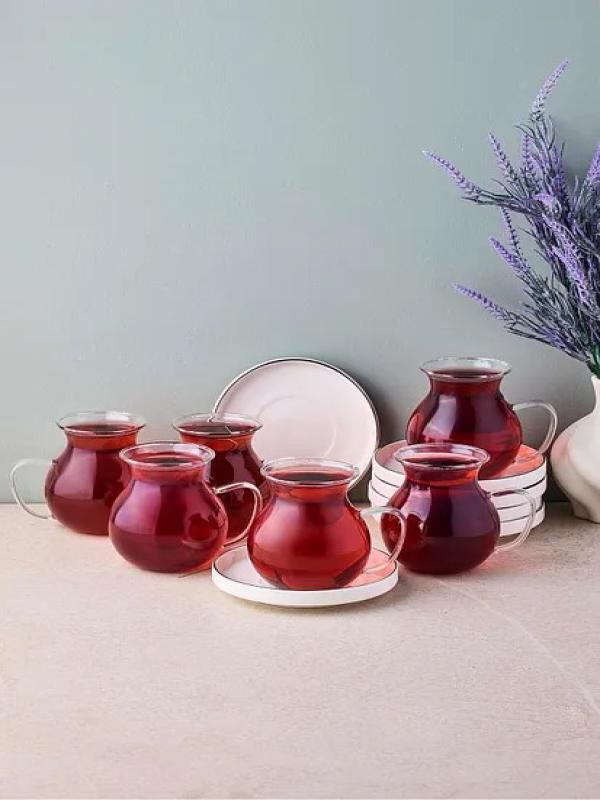 PEROTTİ KANLICA PLATİN CAM ÇAY SETİ 12 PRÇ 18112