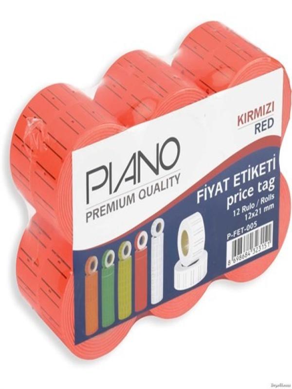 PİANO FİYAT ETİKETİ P-FET-005 KIRMIZI 12 Lİ