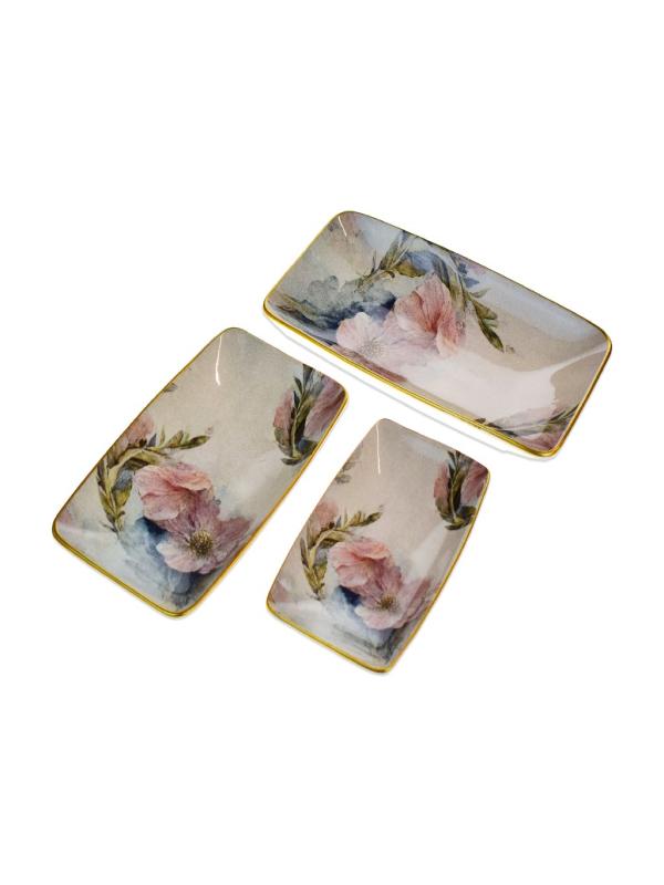 PİNK SERAMİK 3LÜ KAYIK TABAK G4331