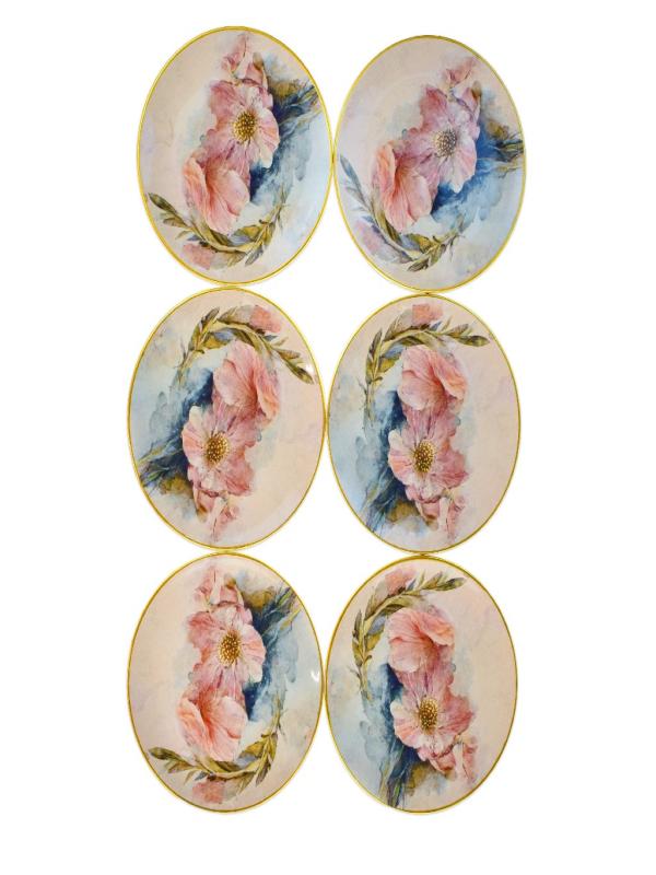 PİNK SERAMİK 6LI PASTA TABAK G4334